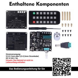 DONGKER Bluetooth 5.1 Verstärkerplatine DC 9-24V 2x50W Hifi 2.0 Stereo Audio Empfänger Leistungsverstärker Modul mit AUX/Bluetooth/U-disk, Fernbedienung App 2 Kanal DIY Heimlautsprecher