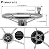 5-Spoke Destroyer Style Stainless Boat Steering Wheel, Marine Steering Wheel