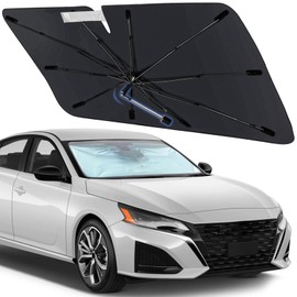Windshield Sun Shade Umbrella for Nissan Altima 2019-2025, Foldable Car Sunshade for Front Windows with 360° Rotating Shaft, Custom fit Altima Sun Visor Shield for UV Blocking and Heat Insulation