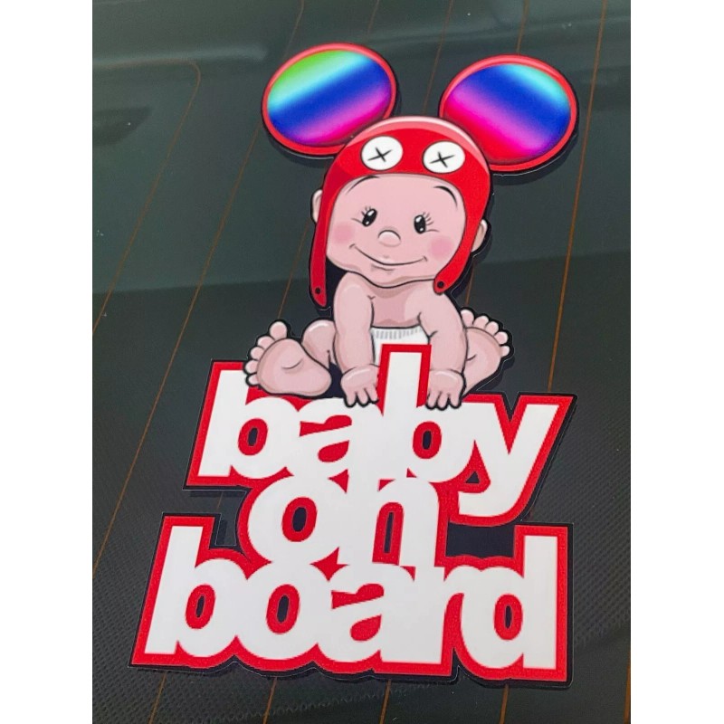 Avery Vinyl Deadmau5 Baby on Board Sticker - Electronic Music