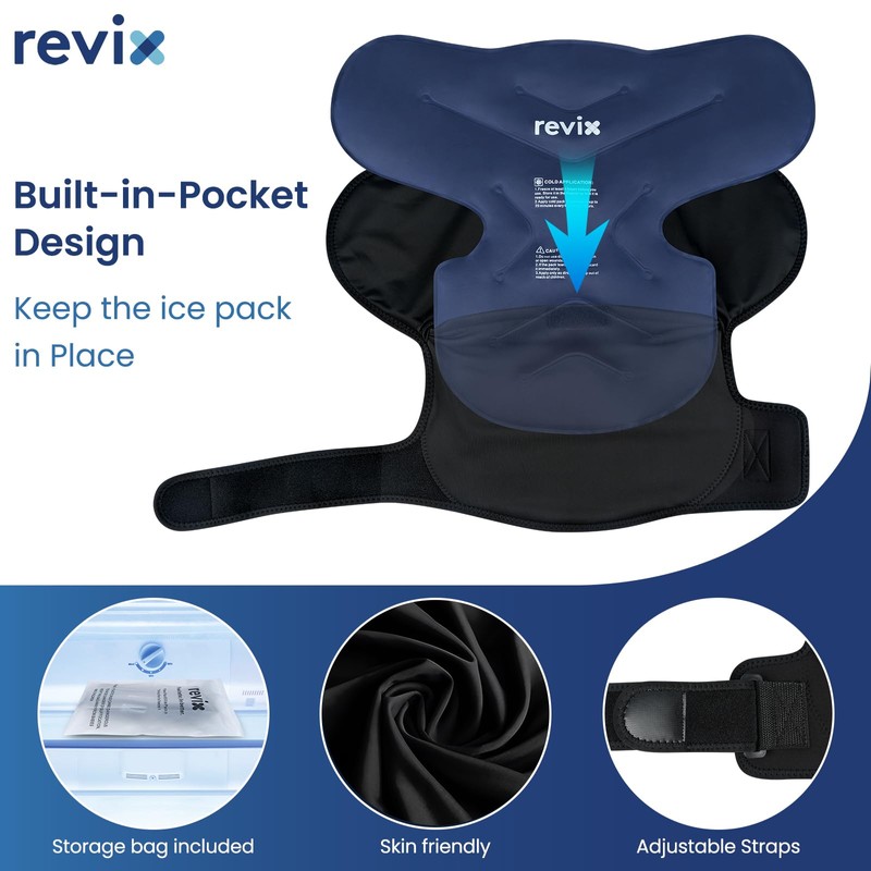 REVIX Large Shoulder Ice Pack Wrap, Ice Shoulder Brace for