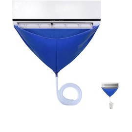 1 pcs Air Conditioner Cleaning Cover,Split Cleaning Kit,Funnel Shape Split AC Cleaning Cover Bag with Water Pipe Wall Mounted Air Conditioning Cleaning Kit for Household AC Units(blue)