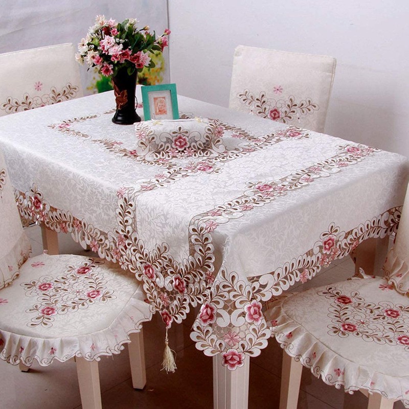 LeLehome 15 X 69 Inch Lace Table Runner, Flowers Embroidery