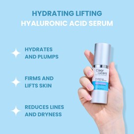 Hydrating Lifting Hyaluronic Acid Serum - Dual-Molecule Pure-Grade HA with Copper, Magnesium & Zinc Minerals • Plumping, Firming & Fine-Line Smoothing Face Serum, 1 fl oz
