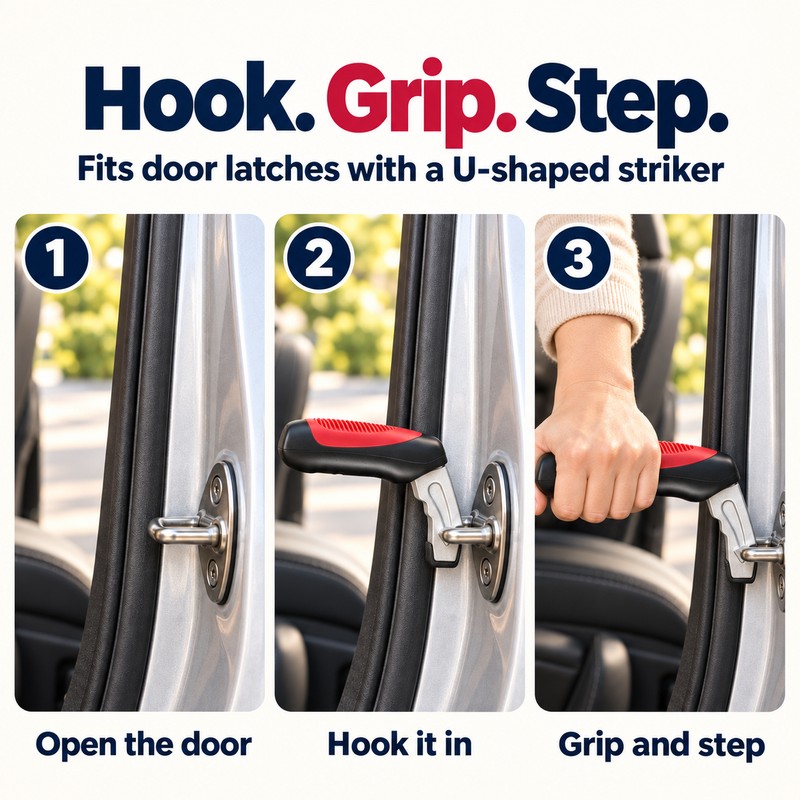 Car Door Handle Assist – Portable Vehicle Grab Bar for