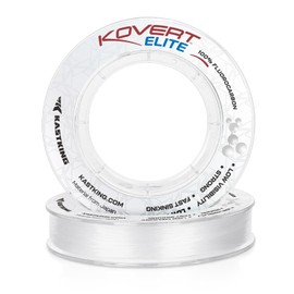 KastKing KOVERT Elite 143% Fluorocarbon Fishing Line, Shock Resistant, High Clarity, Low Visibility, Highly Abrasion Resistant, Fast Sinking, Low Stretch, Low Light Refraction, Clear, 25LB, 200Yds
