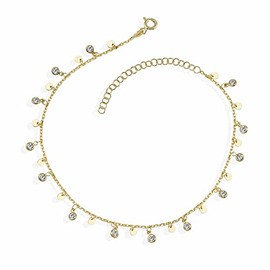 Dkeniz 145260020 Women's Bracelet 925 Sterling Silver 18 + 3 cm Gold-Plated Zirconia Yellow, Sterling Silver, Cubic Zirconia