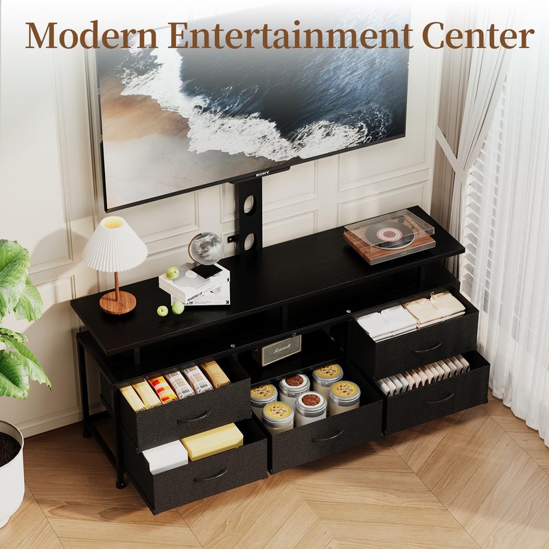 DrawXynth TV Stand with Mount for 32-75 Inch TVs, 47-inch