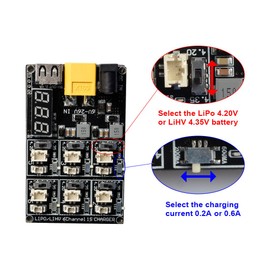 AKK 1S LiPo LiHV Battery Charge Board Micro JST 1.25 and JST-PH 2.0 2-6S Input LiPo Battery Drone Charger for Blade Inductrix Tiny Whoop