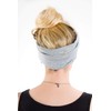 Forgotten Cotton Twist Headband Extra Wide Scrunch Turban (Light Heather