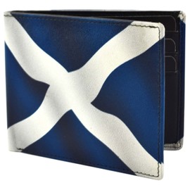 Mens Quality LEATHER WALLET with SCOTLAND FLAG Design by Retro