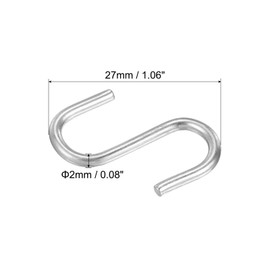 PATIKIL 1" S Shaped Hooks, 12 Pack Multipurpose S Hanging Hooks for Hanging Items in Your Home, Garage, Workshop, Silver Tone
