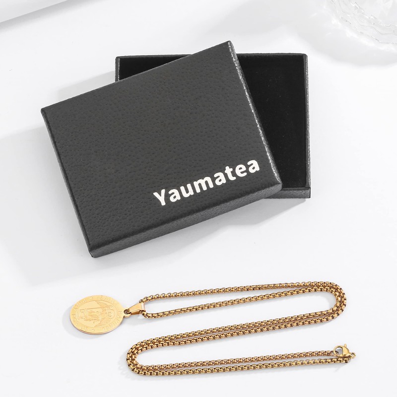 Yaumatea St. Raphael Necklace, Patron Saint of Travelers & Blind,