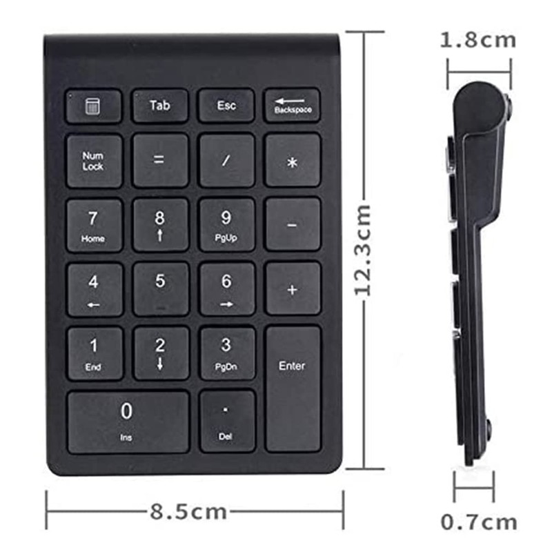 Wireless Numeric Keypad, 2.4GHz Portable Number Pad with USB Receiver,