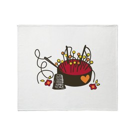 CafePress Floral Pin Cushion Throw Blanket Super Soft Fleece Plush Throw Blanket, 60"x50"