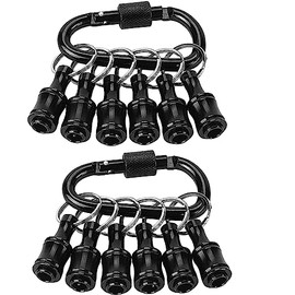 FACAINCXS Bit Holder 1/4 inch Hex Shank Screwdriver Bits Holder Extension Bar Keychain Screw Adapter Drill Change Hand-held Screwdrivers Drill Bits Holder Portable (2Set-Black)