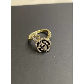 Unbranded Camellia Flower Ring black Zinc Alloy Wedding Adjustable One Size Jewelry