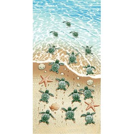 GEEZY Large Microfibre Beach Bath Towel Lightweight Sports Travel Gym Summer Towels (Beach Turtles)