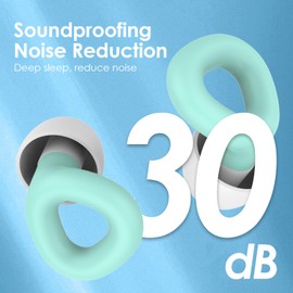 Ohrstöpsel, Noise cancelling Ohrstöpsel,Sleep deep ohrstöpsel, weich und wiederverwendbar, Flexible Passform, für Konzentration und Reisen, Gehörschutz mit 6 Ohrstücken in 3 Größen-Weiß-grün