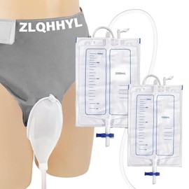 Wearable Urinal Bag with Collection Urine Bag (2000ml & 1000ml), Urine Bags for Men, External Urinary Catheter for Male/Famale, Urinary Drainage System, Portable Urine Catheter Bag
