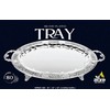 Ner Mitzvah Silver Plated Menorah Tray with Handles, for Shabbos,