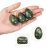 dssmboom Polished Green Jade Crystal Egg with Stone Stand, Healing
