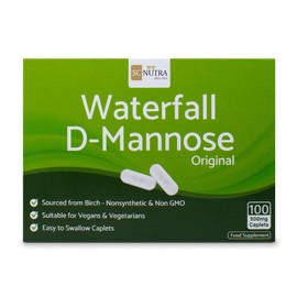 Sweet Cures Waterfall D-Mannose 100 x 500mg Caplets (Easy to Swallow Tablets) - 100% D-Mannose Naturally Sourced from Birch - for Healthy Bladder Support - Vegan - SC Nutra (Sweet Cures)