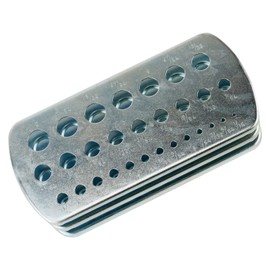 ARTESIA TOOL Drill Bit Gauge Index Holder & Stand | 29 Labeled Slots | Sizes: 1/16" (0.16 cm) to 1/2" (1.27 cm) | Aluminum Alloy | Compact Organizer for Drill Bits & Rotary Tools