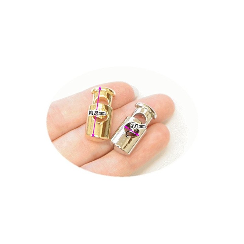 MYmama Metal Cord Stoppers Set of 5 String Fasteners (Gold)