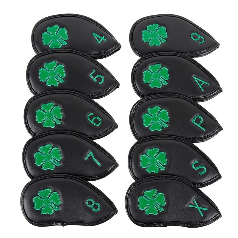 Leather Golf Club Iron Head Covers | 10 Piece Set