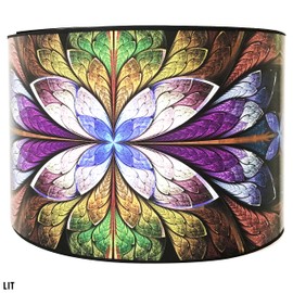Royal Designs, Inc. Trendy Decorative Handmade Drum Shade, Made in USA, 12in, HBC-8040-12, Purple Lotus