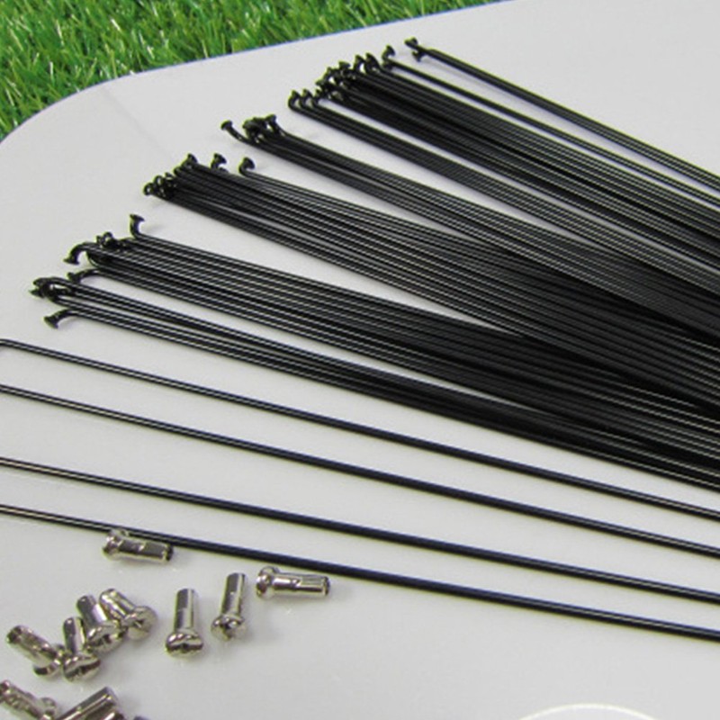 YHUS 10 Pcs Bicycle Spoke Stainless Steel Bicycle Accessories (Black,