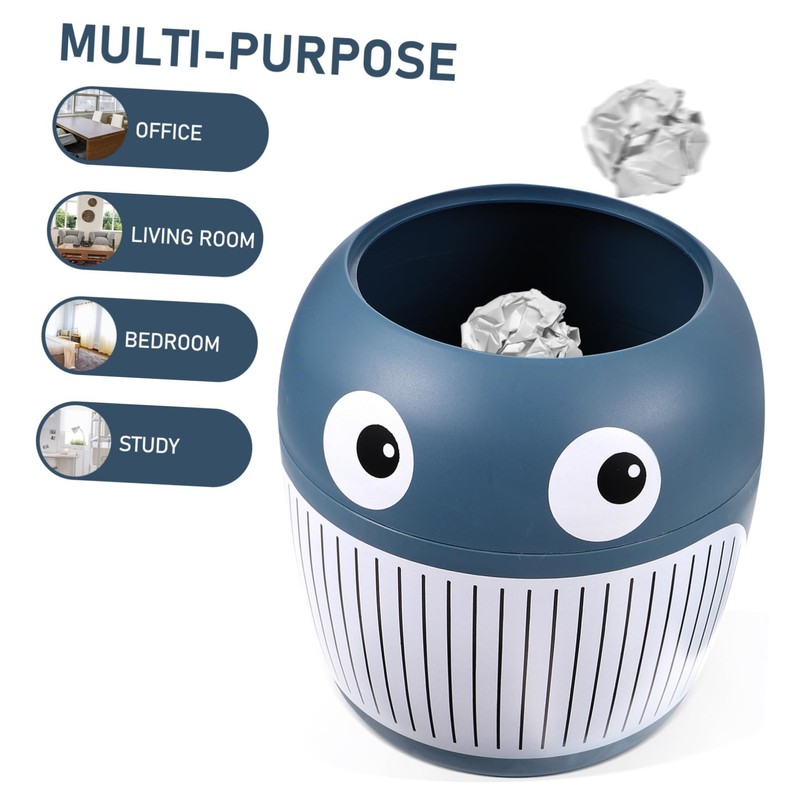 Baby Whale Trash Can Bathroom Trash Can with Lid Kids