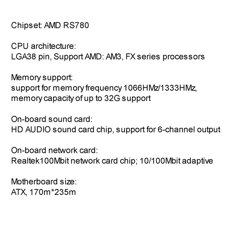 Computer Motherboard LGA938 CPU Support AMD AM3, FX Series Processors