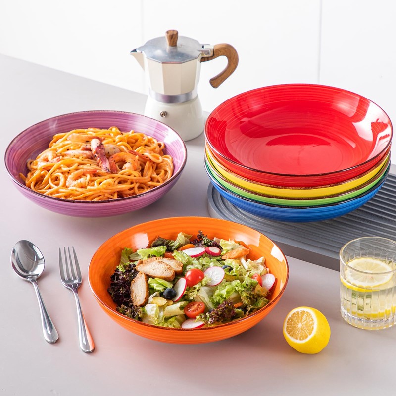 vancasso Bonita Pasta Bowls Set of 6, 50oz Large Salad