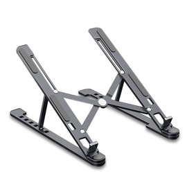 CAXUSD Aluminum Alloy Laptop Cooling Rack Adjustable Foldable Stand for Laptops Portable Design for Office Home and Travel Use Large Dark Grey