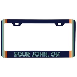 Sour John Oklahoma Car Metal License Plate Frame Retro Design