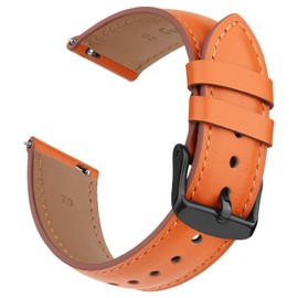 Leather Strap for Garmin Venu 2 Strap/Venu 3 Stra p/Vivoactive 4/Forerunner 255 Stra p,265 Stra p,Legacy Hero Stra p,22mm Width Adjustable Soft Leather Band for 255/265 Music (Orange Brown)