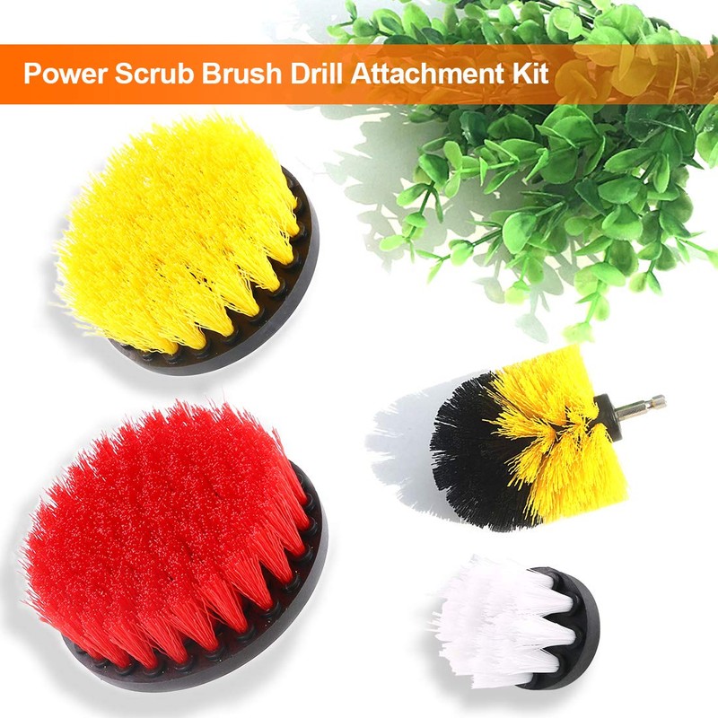 Keadic 4pcs Drill Brush Attachment Set, Electric Cleaning Brushes Set,Power