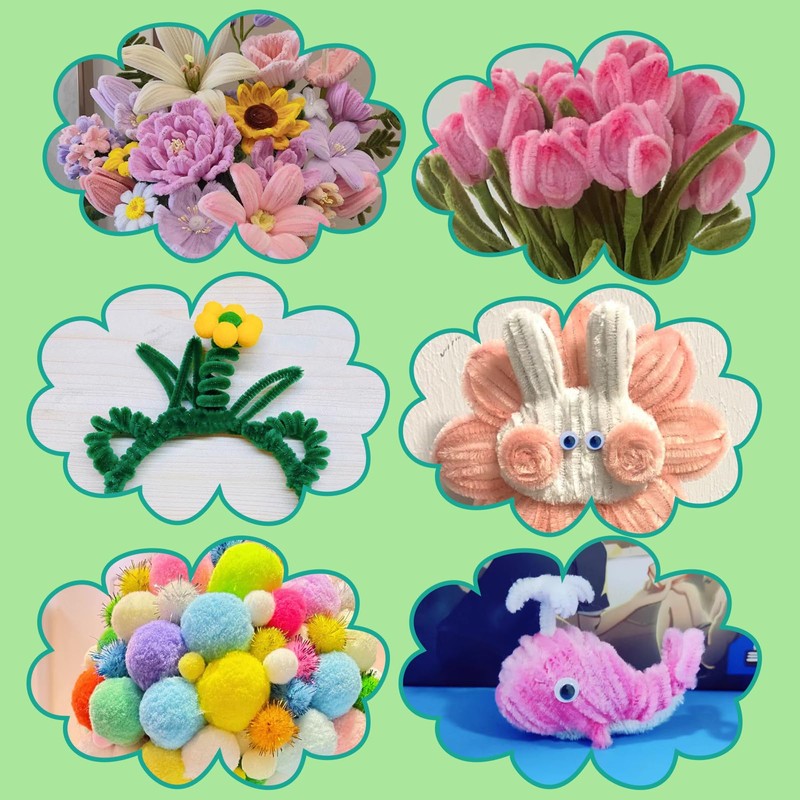 Zlulary 200 Pcs Pipe Cleaners Craft, Pipe Cleaners Chenille Stem,