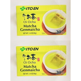Matcha Genmaicha Green Tea Bags,(20 Count, 1.4 oz), 2 Pack