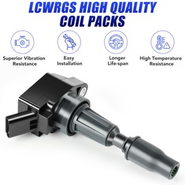 Set of 4 Ignition Coil Pack and Spark Plugs Fits for Hyundai Sonata Santa Fe Sport Tucson Kia Optima Sorento Sportage 2015 2016 2017 2018 2019 2.4 L4 Replaces# UF764