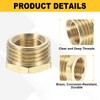 sourcing map 2Pcs G1/2 Male x G1/4 Female Brass Reducer
