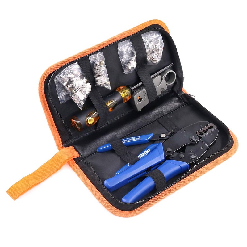 Swpeet 14 Pcs Professional Coaxial Cable Tool Kit with Ratcheting