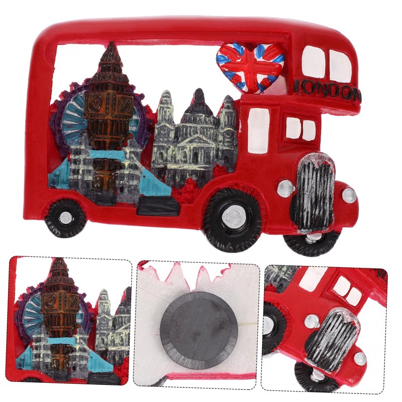 Ciieeo Bus Shaped Fridge Magnet Creative Resin Refrigerator Decor for