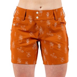 Wild Rye Women’s Freda Short, MTB Breathable Bike Shorts, UPF 50, Pockets, for Gravel & Mountain Biking - Terracotta - 6