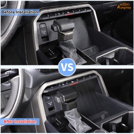 Aunginsy Gear Shifter Handbrake Trim Cover Kit Compatible with Toyota Tundra 2022+, Sequoia 2023+, Tacoma 2024+, Center Console Gear Shift Knob Head Protective Cover Decorator ABS Interior Accessories