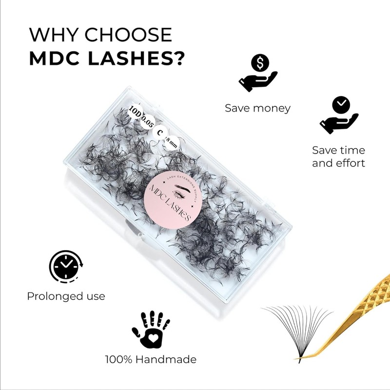 MDC LASHES MDC LASHES 500 Promades Eyelash Fans| 5D-20D, 0.03-0.05-0.07