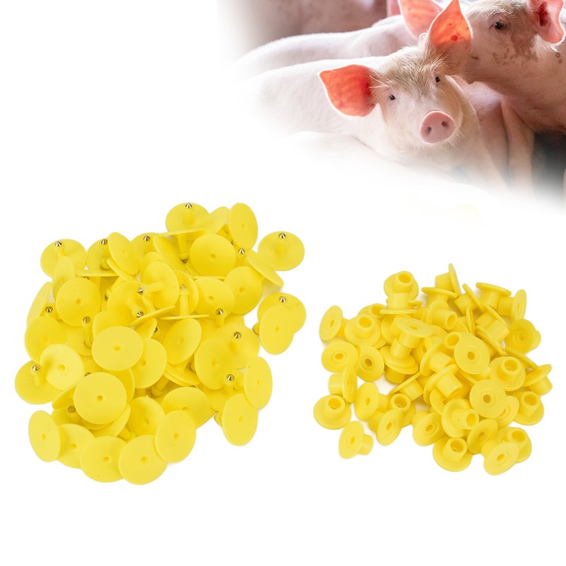 100PCS Animal Round Ear Tags Easy to Distinguish and Use