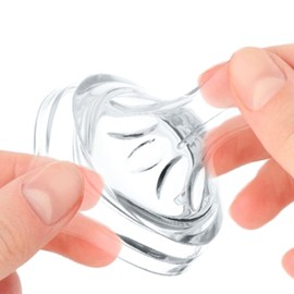 Chupete de Silicona Líquida de 4 Piezas de Diámetro Ancho para Bebés Recién Nacidos de 12 M, Chupete Transparente con Orificio Cruzado, Cuidado Bucal Calmante y Seguro para Bebés